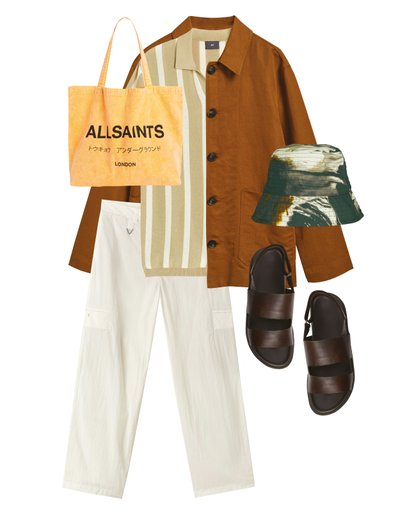 Men's suit with tote bag