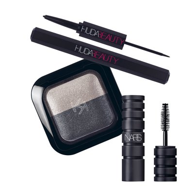 Eye makeup on a white background