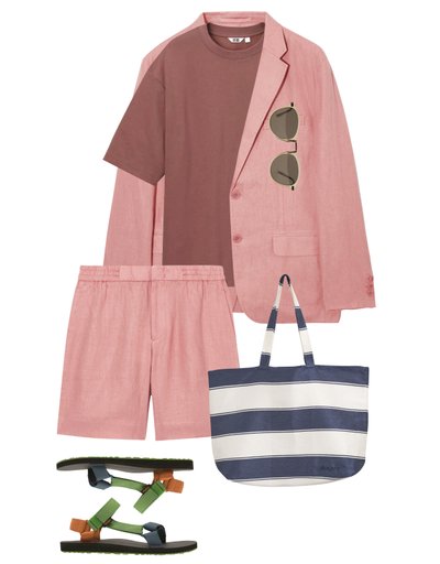 Men's suit with sandals