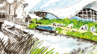 Illustration River Lea canal path