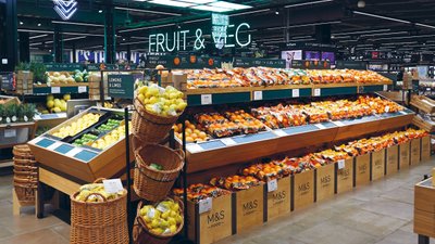 Fruit vegetable crates lemons oranges