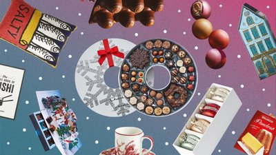Space-themed Christmas baubles including rockets and planets