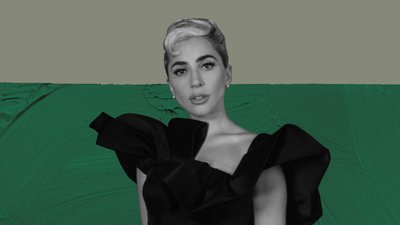 Lady Gaga in a black dress
