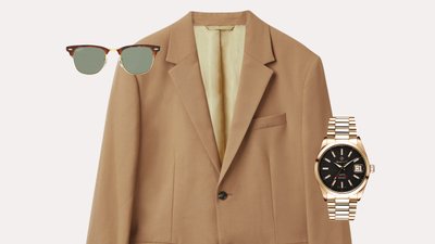 A COS blazer, Ray-Ban sunglasses and a Gant watch