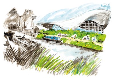 Illstration River Lea canal path