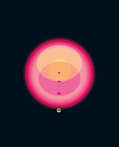 Pink orange circular artwork