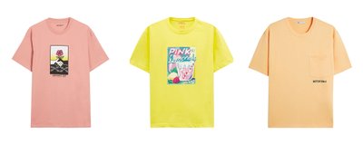Pink yellow orange tshirts