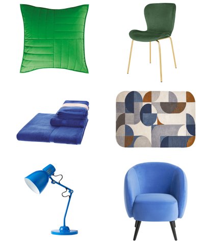 Green and blue homeware products