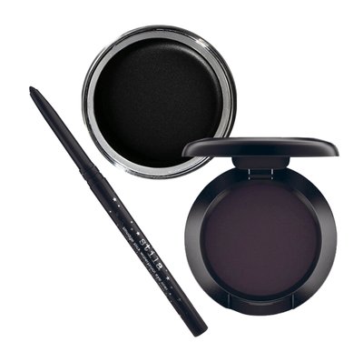 Eye makeup on a white background