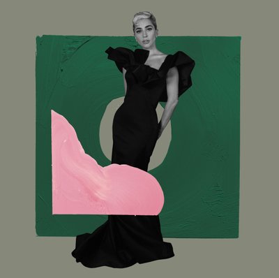 Lady Gaga in a black dress