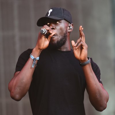 Stormzy with microphone