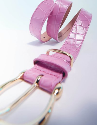 Pink belt with gold details