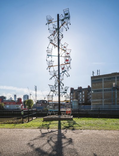 Abigail Fallis’s shopping trolley sculpture