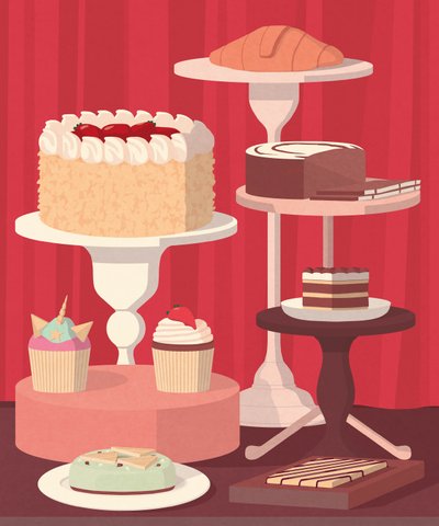 Drawing of cakes