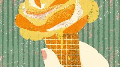 Orange and yellow illustration ice cream