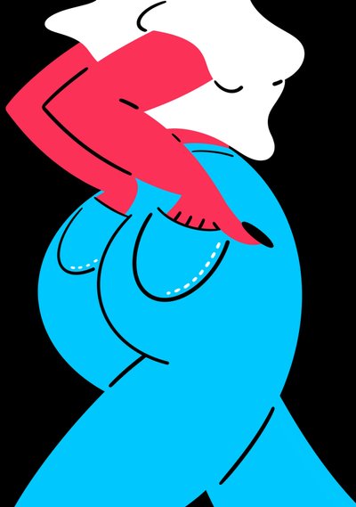 Illustration of a pair of denim jeans