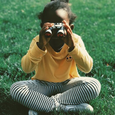 Child with binoculars