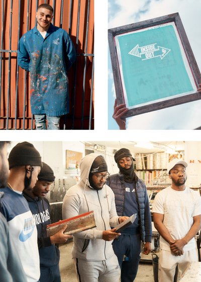 Tiko Tarawali; a design exposed to a silkscreen; Students learning how to use the equipment
