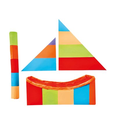 Multicoloured cutout shapes
