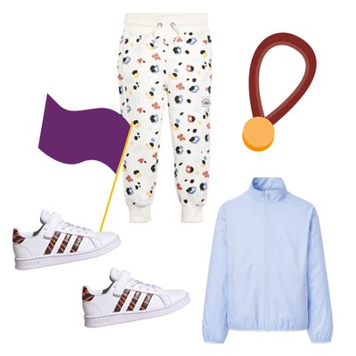 Adidas trainers, Primark joggers and a Uniqlo jacket