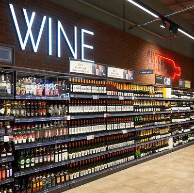 Shelving unit red wine and champagne