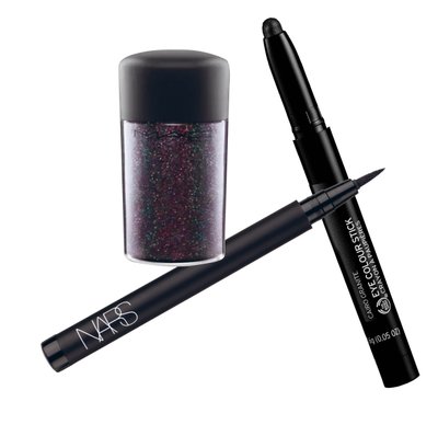 Eye makeup on a white background
