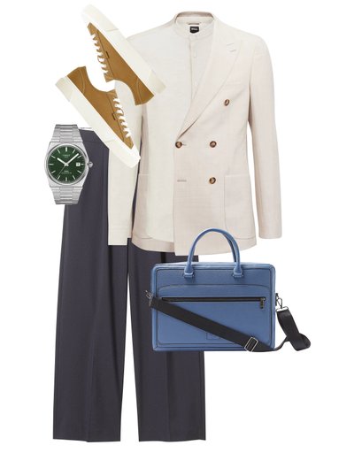Men's suit with watch